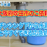 【大阪府吹田市のご依頼】 キッチンシンク下から水漏れ！ 原因と今すぐできる応急処置法