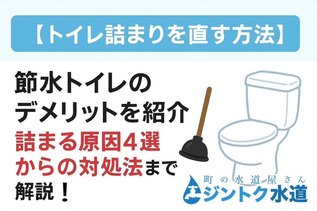 トイレ詰まりを直す方法】節水トイレのデメリットを紹介します！詰まる原因4選からその対処法まで解説