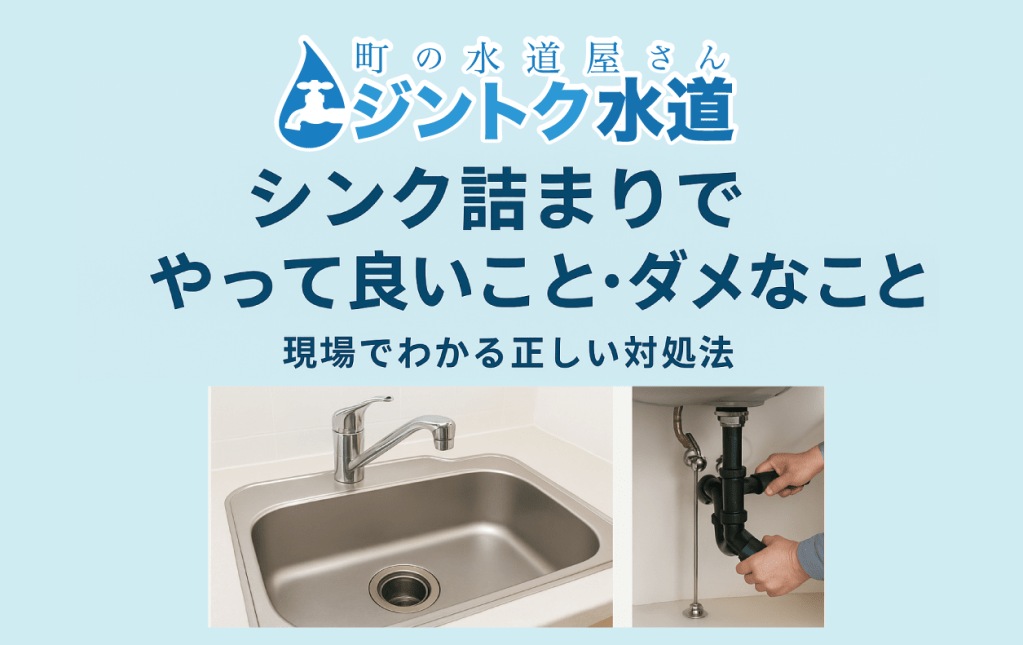 シンク詰まりでやって良いこと・ダメなこと｜現場でわかる正しい対処法【ジントク水道】