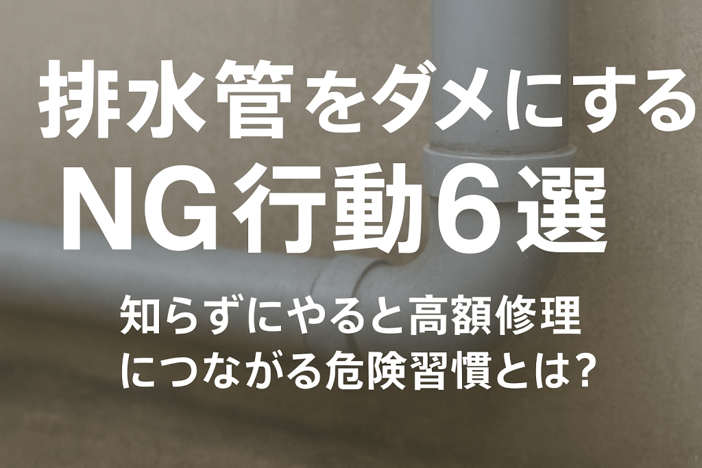 排水管をダメにするNG行動6選｜知らずにやると高額修理につながる危険習慣とは？
