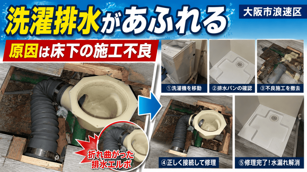 大阪市浪速区｜リノベーション後のマンションで洗濯排水が溢れるトラブル